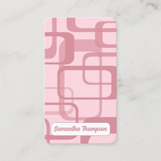 Pink Retro Abstraktes Muster Visitenkarte (Vorderseite)