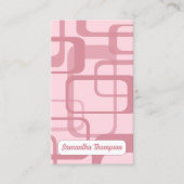Pink Retro Abstraktes Muster Visitenkarte (Vorderseite)