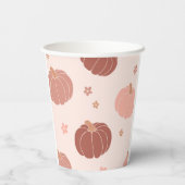 Pink Retro Boho Pumpkin 1st Birthday Paper Cup Pappbecher (Rückseite)