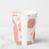 Pink Retro Boho Pumpkin 1st Birthday Paper Cup Pappbecher (Links)