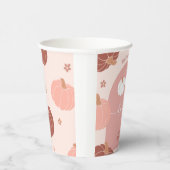 Pink Retro Boho Pumpkin 1st Birthday Paper Cup Pappbecher (Rechts)