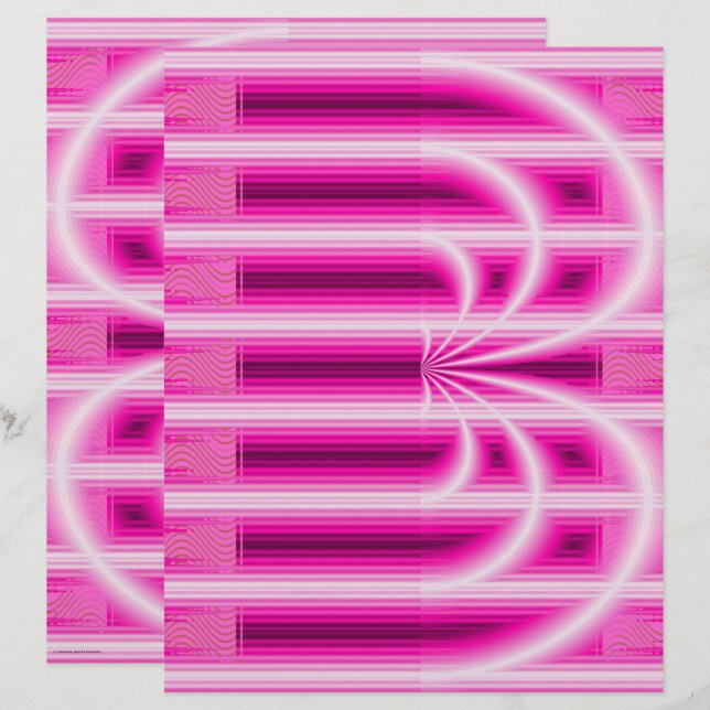 Pink Retro Cathedral Scrapbook Paper 2-Sided Page (Vorne/Hinten)