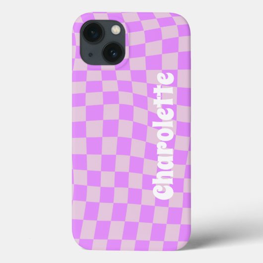 Pink retro checker pattern  Case-Mate iPhone case (Rückseite)