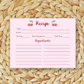 Pink Retro Cherries | Brautparty-Rezept-Karte