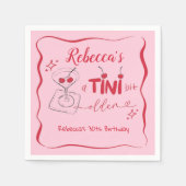 Pink Retro Cherry Tini Bit Älteres Papier Napkin Serviette (Vorderseite)