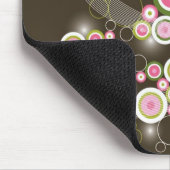 Pink Retro Circles Chic Sparkling Weihnachtsbaum Mousepad (Ecke)