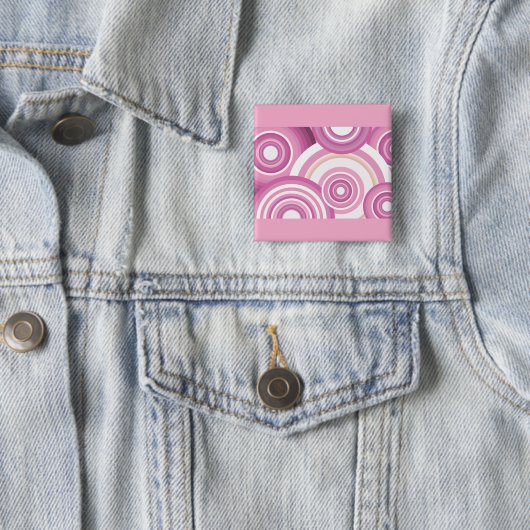 Pink Retro Circles Pattern Button (Beispiel)