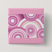 Pink Retro Circles Pattern Button (Vorderseite)