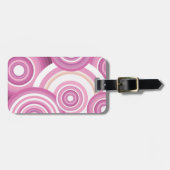 Pink Retro Circles Pattern Gepäckanhänger (Vorderseite horizontal)