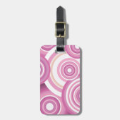 Pink Retro Circles Pattern Gepäckanhänger (Vorderseite vertikal)