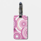 Pink Retro Circles Pattern Gepäckanhänger (Rückseite vertikal)