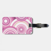 Pink Retro Circles Pattern Gepäckanhänger (Rückseite horizontal)