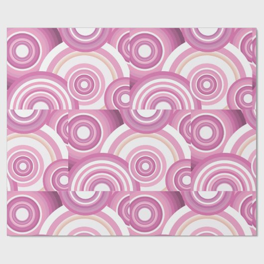 Pink Retro Circles Pattern Geschenkpapier (Flach)