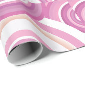Pink Retro Circles Pattern Geschenkpapier (Rolleneckpunkt)