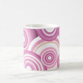 Pink Retro Circles Pattern Kaffeetasse (Mittel)