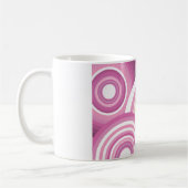 Pink Retro Circles Pattern Kaffeetasse (Links)