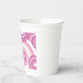 Pink Retro Circles Pattern Pappbecher (Links)