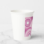 Pink Retro Circles Pattern Pappbecher (Rechts)