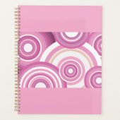 Pink Retro Circles Pattern Planer (Vorderseite)