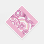 Pink Retro Circles Pattern Serviette (Ecke)