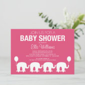 PINK RETRO CIRCUS| BABY SHOWING INVITATION EINLADUNG (Stehend Vorderseite)