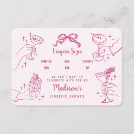Pink Retro Cocktail Party Fingerabdrücke Größe ein Begleitkarte