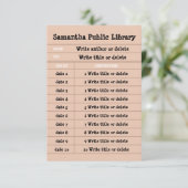 Pink Retro Custom Notebook Line Library Dankeskarte (Stehend Vorderseite)