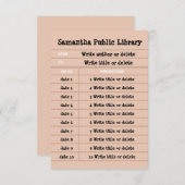 Pink Retro Custom Notebook Line Library Dankeskarte (Vorne/Hinten)