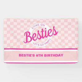 Pink Retro Doll Lasse Geburtstag Go Party Banner