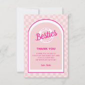 Pink Retro Doll Lasse Geburtstag Go Party Dankeskarte (Vorderseite)