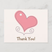 Pink Retro Doodle Herzlichen Dank Postkarte (Vorderseite)