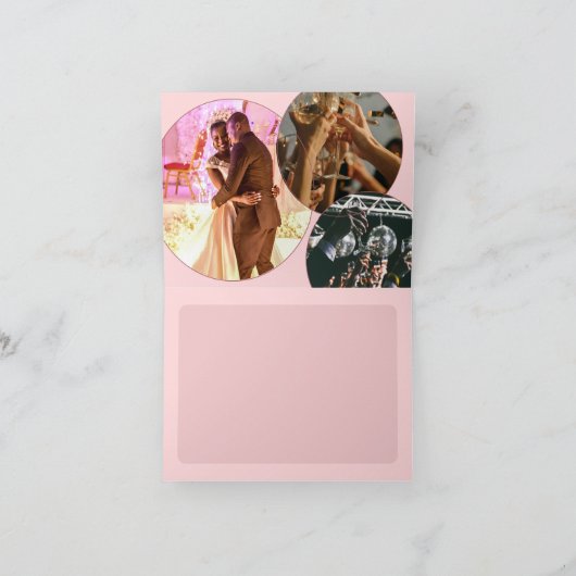 Pink Retro Funky Disco Wedding - Danke Karte (Innenseite)