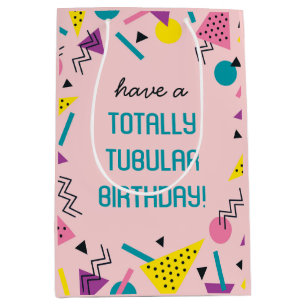 Pink Retro Funny 80er Slang Geburtstagsgeschenktas Mittlere Geschenktüte