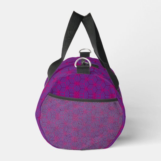 Pink retro geometric pattern  duffle bag (Rechts)