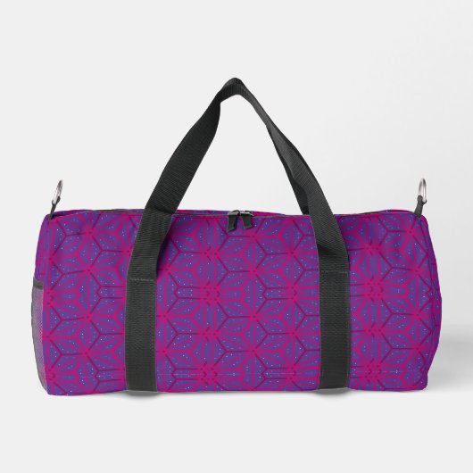 Pink retro geometric pattern  duffle bag (Rückseite)