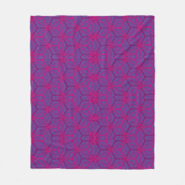 Pink retro geometric pattern  fleecedecke