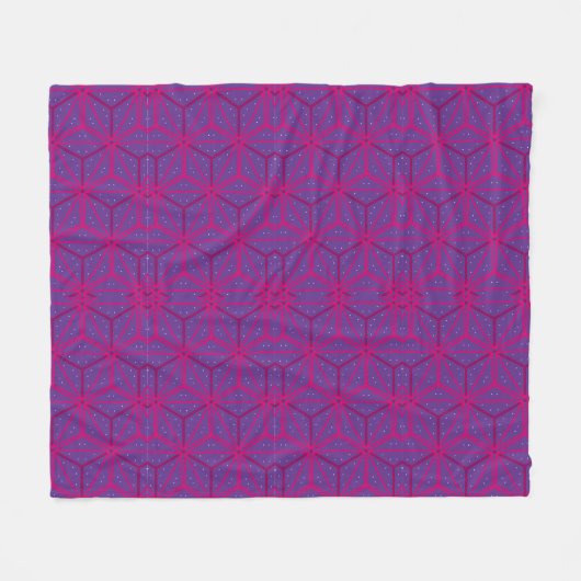 Pink retro geometric pattern  fleecedecke (Vorderseite (Horizontal))