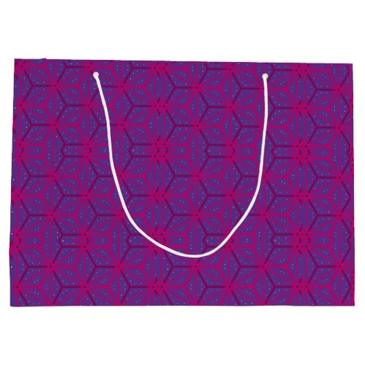 Pink retro geometric pattern  große geschenktüte (Rückseite)