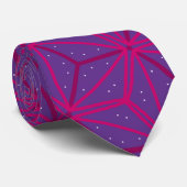 Pink retro geometric pattern krawatte (Gerollt)