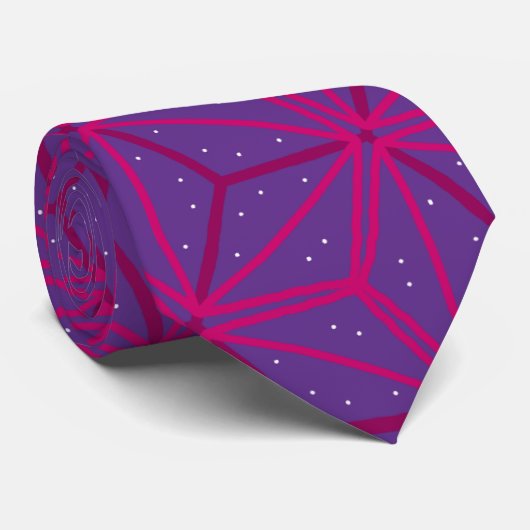 Pink retro geometric pattern  krawatte (Gerollt)