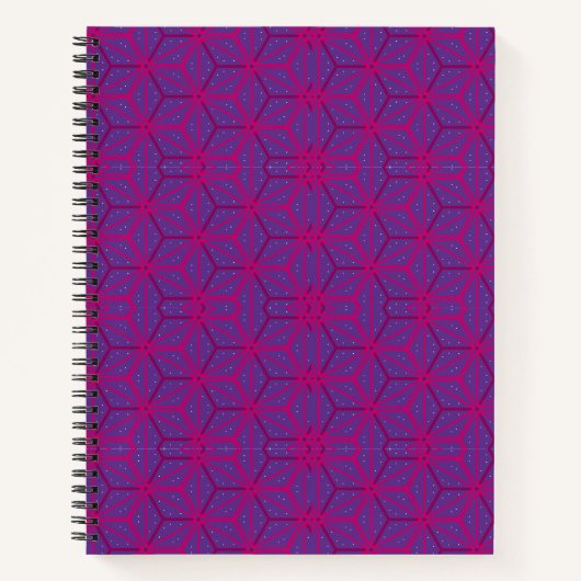 Pink retro geometric pattern notizblock (Vorderseite)