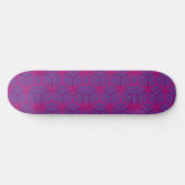 Pink retro geometric pattern skateboard (Horizontal)