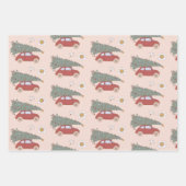 Pink Retro Groovy Car Weihnachtsbaum Geschenkpapier Set (Vorderseite 3)