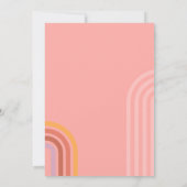 Pink Retro Groovy Geburtstagsparty Einladung (Rückseite)