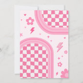 Pink Retro Groovy Geburtstagsparty Einladung (Rückseite)