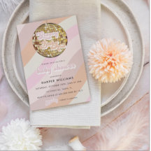 Pink Retro Groovy Kinderdusche Einladung