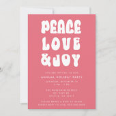 Pink Retro Groovy Peace Liebe Joliday Einladung (Vorderseite)