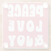 Pink Retro Groovy Peace Liebe Joliday Glasuntersetzer (Rückseite)