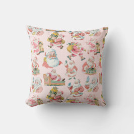 Pink Retro Groovy Santa Claus Weihnachten Kissen