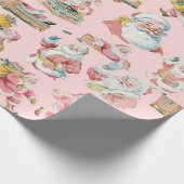 Pink Retro Groovy Weihnachten Geschenkpapier (Ecke)